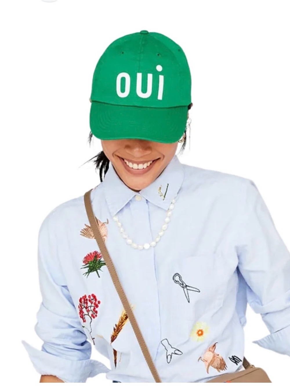 Clare V. Oui Green Baseball Cap